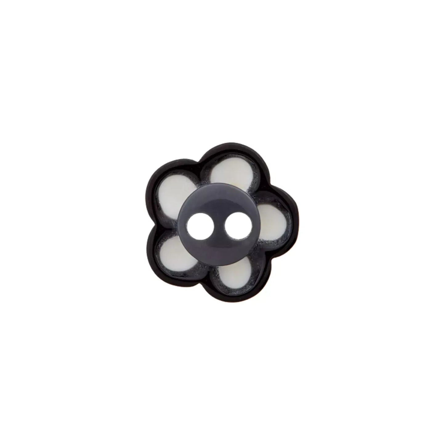Polyester button 2-holes Flower 12mm