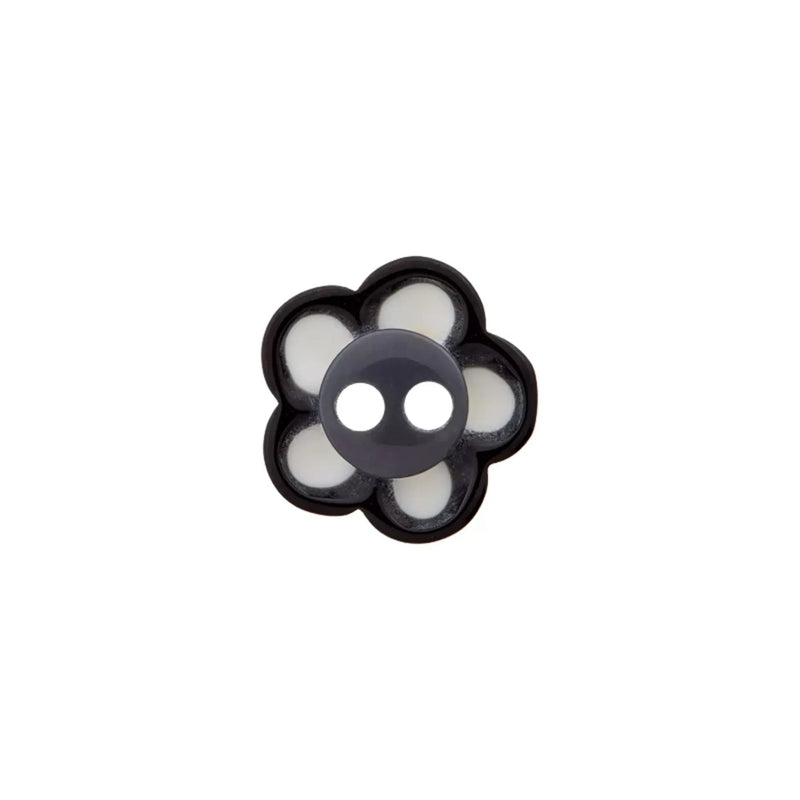 Polyester button 2-holes Flower 12mm