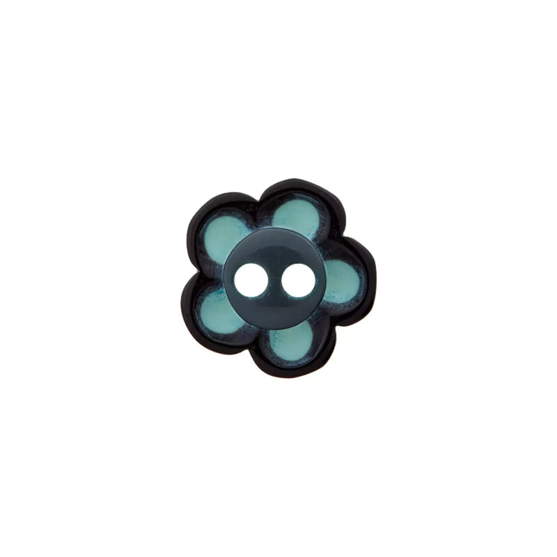 Polyester button 2-holes Flower 12mm
