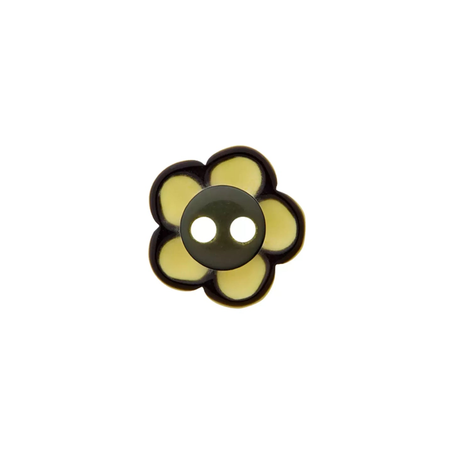 Polyester button 2-holes Flower 12mm