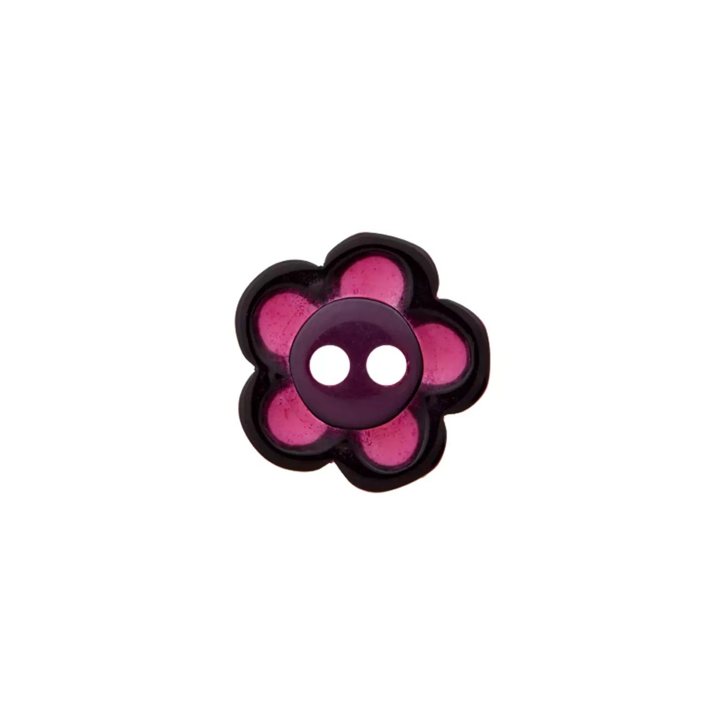 Polyester button 2-holes Flower 12mm