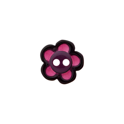 Polyester button 2-holes Flower 12mm