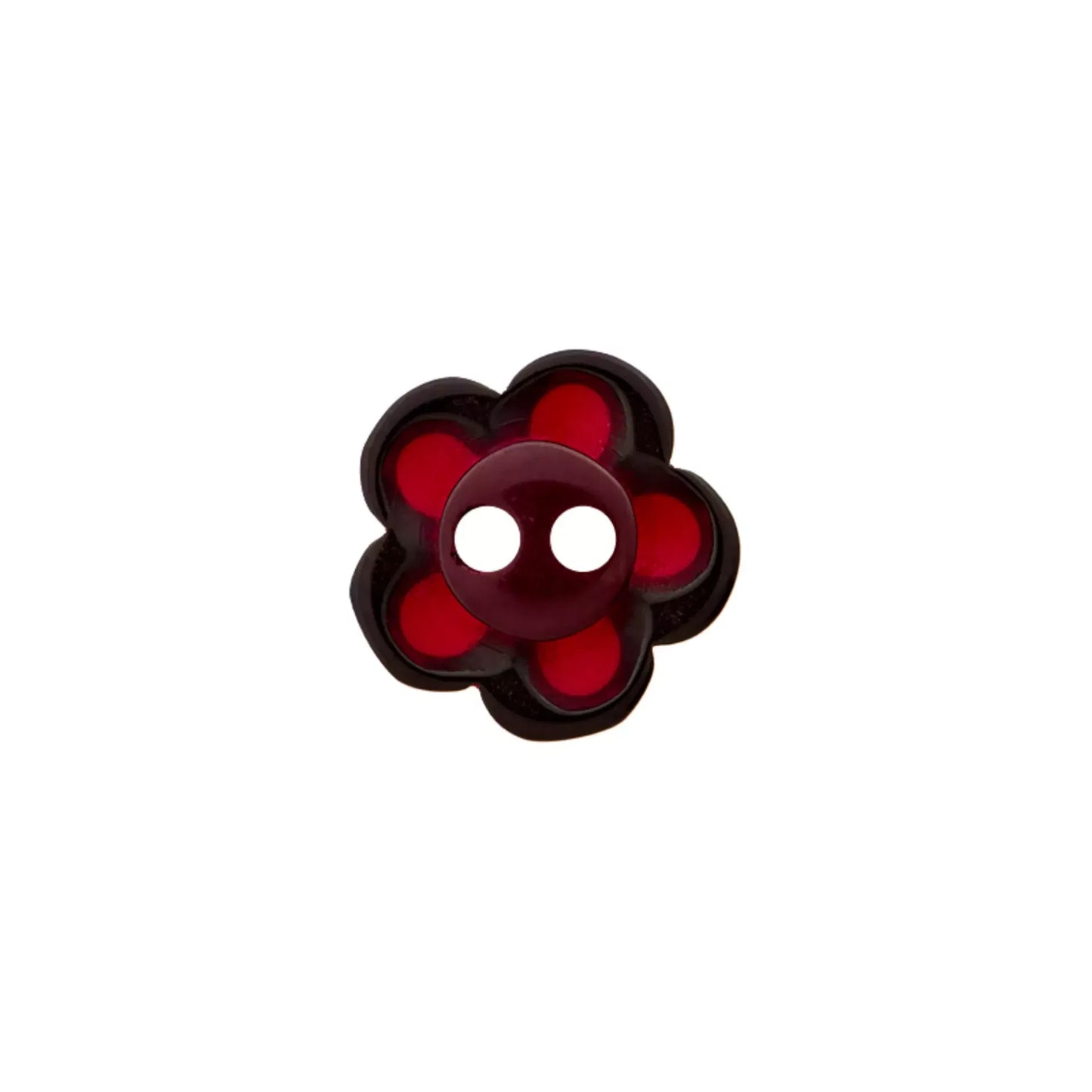 Polyester button 2-holes Flower 12mm