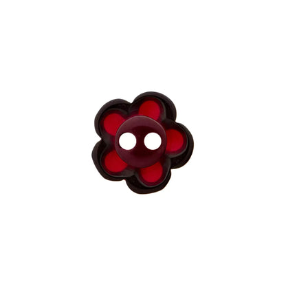 Polyester button 2-holes Flower 12mm