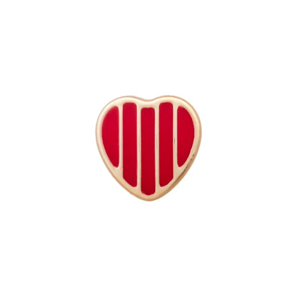 Polyester button shank metallized Heart 11mm