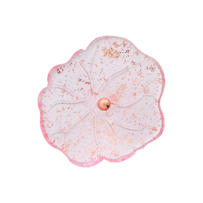 Polyester button shank, Flower, 20mm