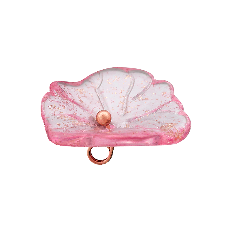 Polyester button shank, Flower, 20mm