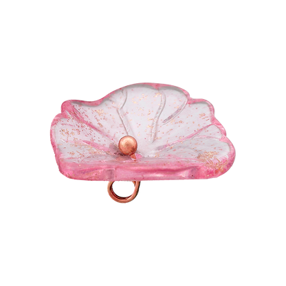 Polyester button shank, Flower, 20mm