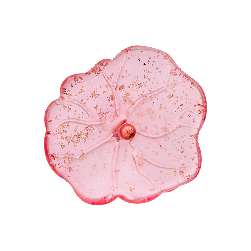 Polyester button shank, Flower, 20mm