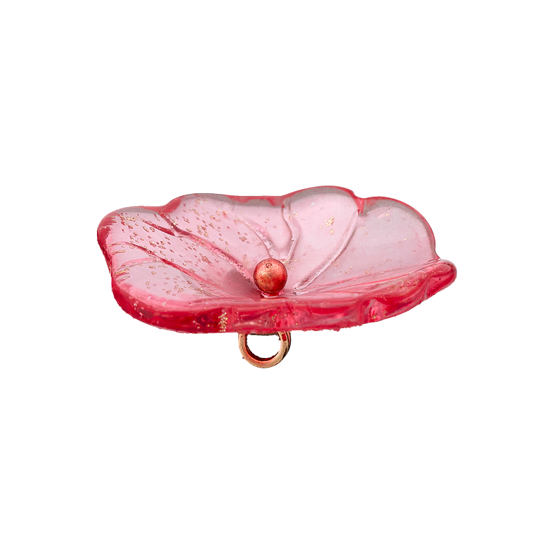 Polyester button shank, Flower, 20mm