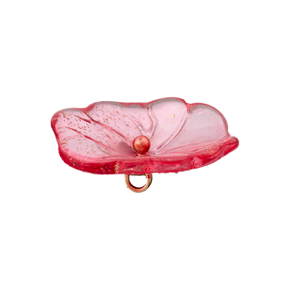 Polyester button shank, Flower, 20mm