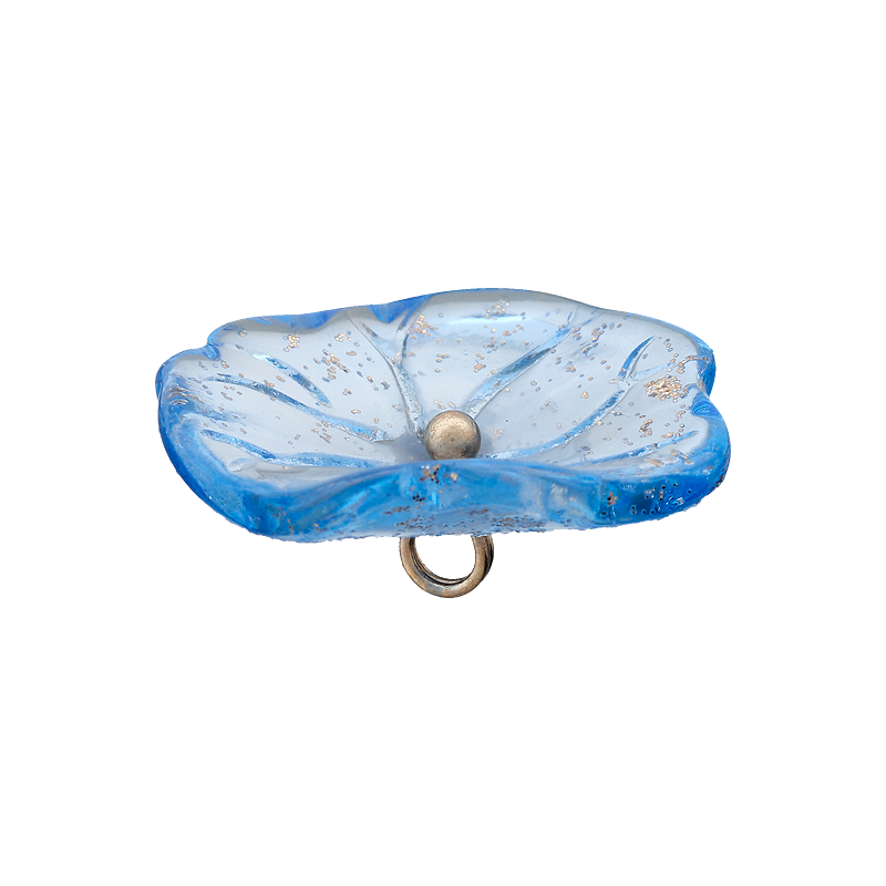 Polyester button shank, Flower, 20mm