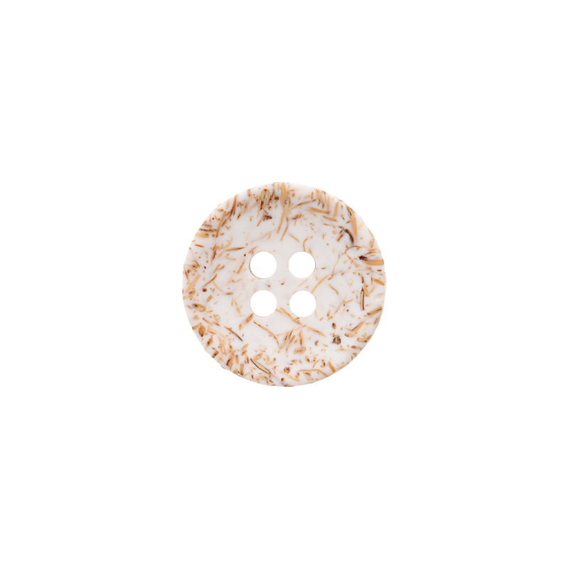 Coconut/polyester button 4-holes, recycled, 15mm, 20mm