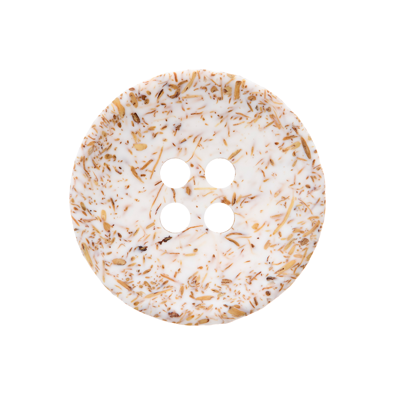 Coconut/polyester button 4-holes, recycled, 15mm, 20mm