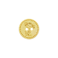 Cotton/polyester button 2-holes, recycled, Girl, 15mm