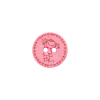 Cotton/polyester button 2-holes, recycled, Girl, 15mm