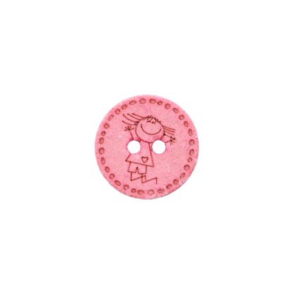 Cotton/polyester button 2-holes, recycled, Girl, 15mm