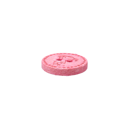 Cotton/polyester button 2-holes, recycled, Girl, 15mm