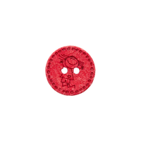 Cotton/polyester button 2-holes, recycled, Girl, 15mm