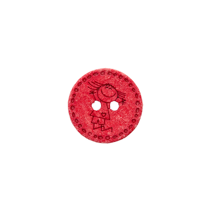 Cotton/polyester button 2-holes, recycled, Girl, 15mm