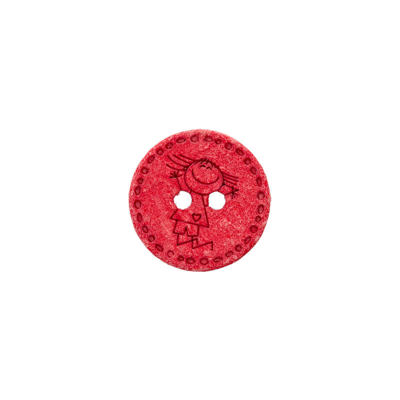 Cotton/polyester button 2-holes, recycled, Girl, 15mm