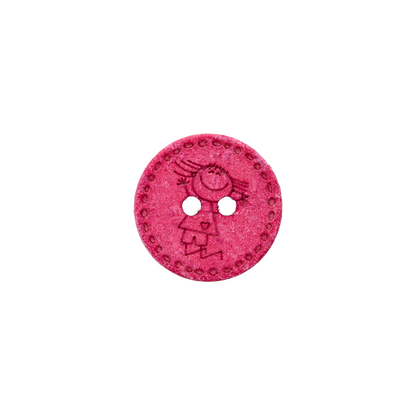 Cotton/polyester button 2-holes, recycled, Girl, 15mm