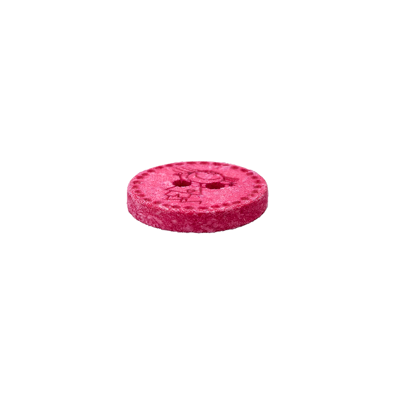 Cotton/polyester button 2-holes, recycled, Girl, 15mm