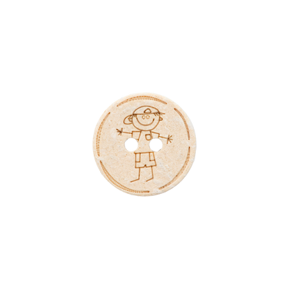 Cotton/polyester button 2-holes, recycled, Boy, 15mm