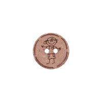 Cotton/polyester button 2-holes, recycled, Boy, 15mm