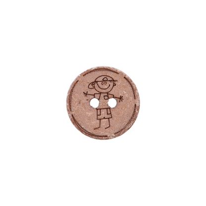 Cotton/polyester button 2-holes, recycled, Boy, 15mm