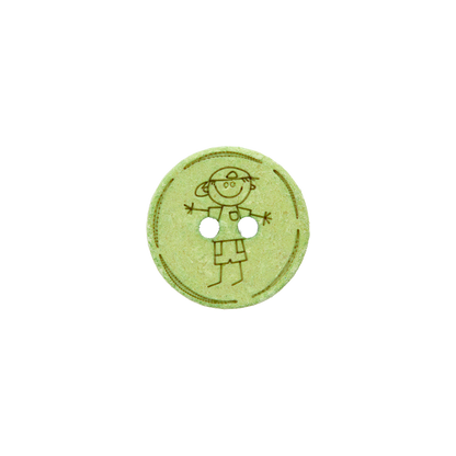 Cotton/polyester button 2-holes, recycled, Boy, 15mm