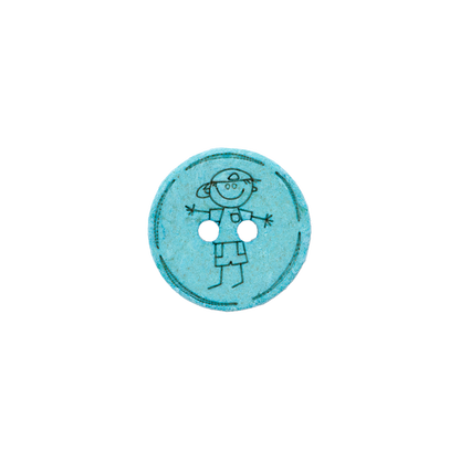 Cotton/polyester button 2-holes, recycled, Boy, 15mm