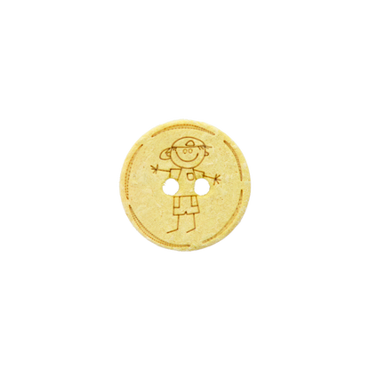 Cotton/polyester button 2-holes, recycled, Boy, 15mm