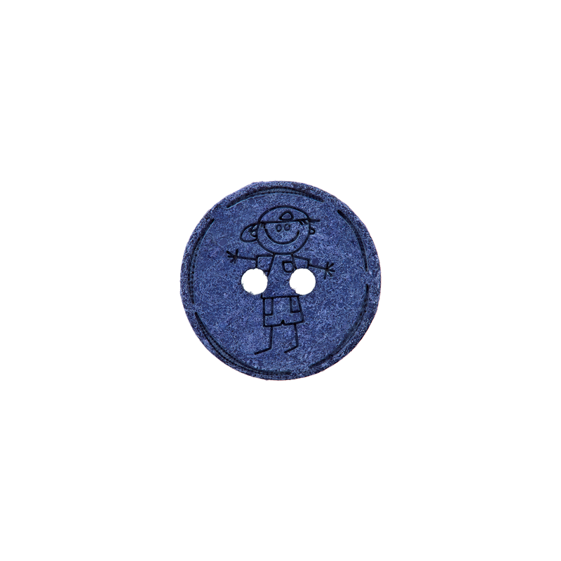Cotton/polyester button 2-holes, recycled, Boy, 15mm