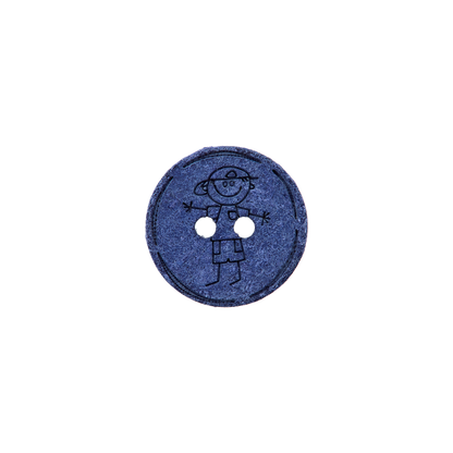 Cotton/polyester button 2-holes, recycled, Boy, 15mm