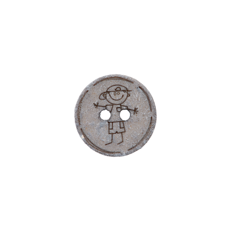 Cotton/polyester button 2-holes, recycled, Boy, 15mm