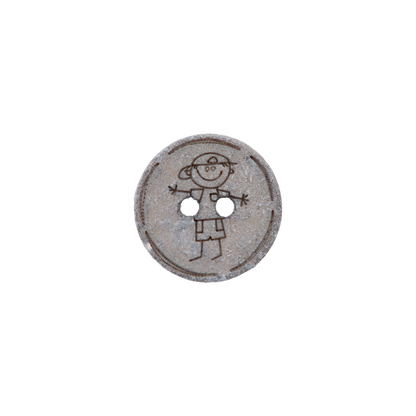 Cotton/polyester button 2-holes, recycled, Boy, 15mm