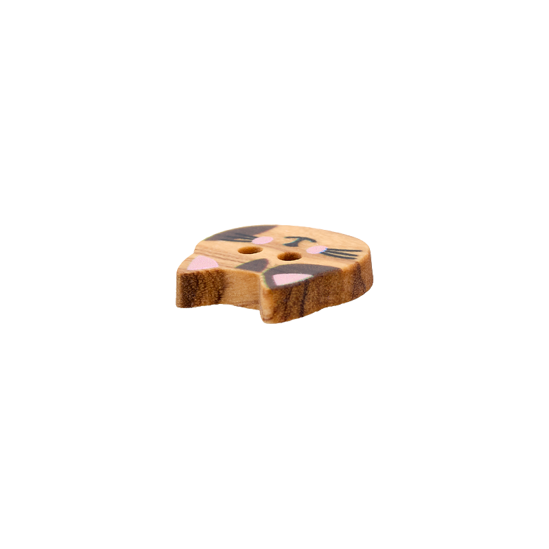 Wood button 2-holes, 15mm