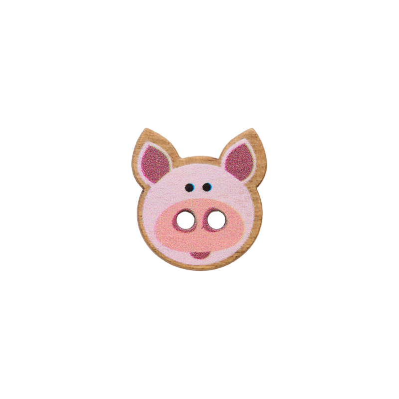Wood button 2-holes, 15mm