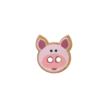 Wood button 2-holes, 15mm