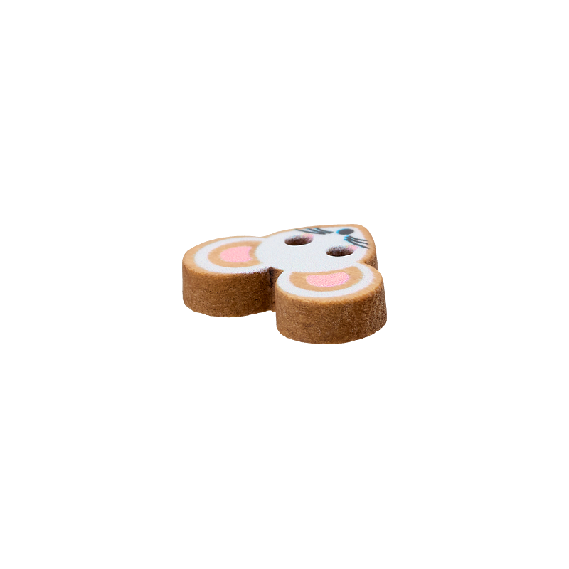 Wood button 2-holes, 15mm