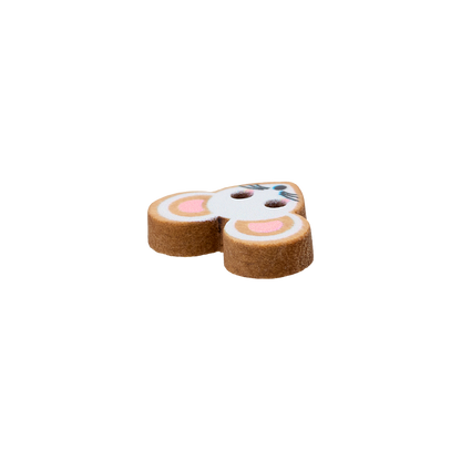 Wood button 2-holes, 15mm