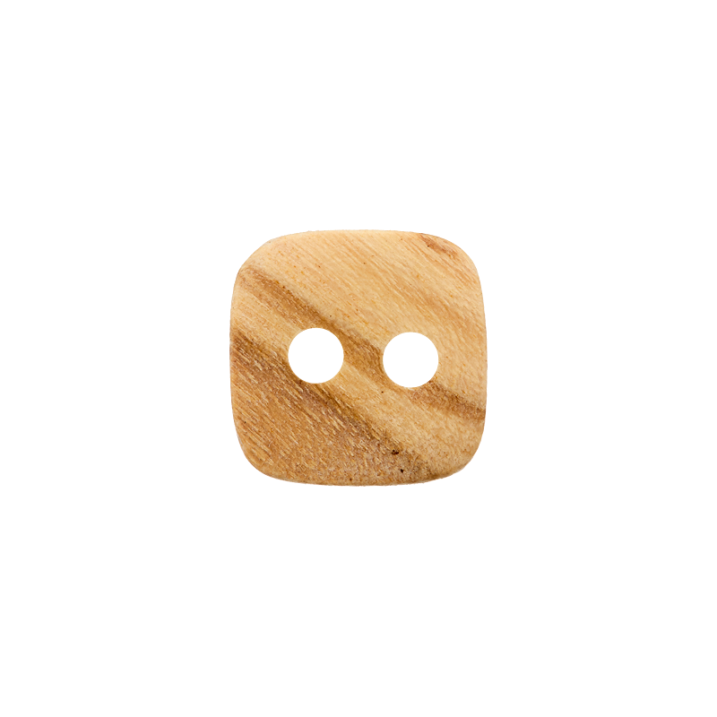 Wood button 2-holes, Square, 10mm,12mm,15mm,20mm beige