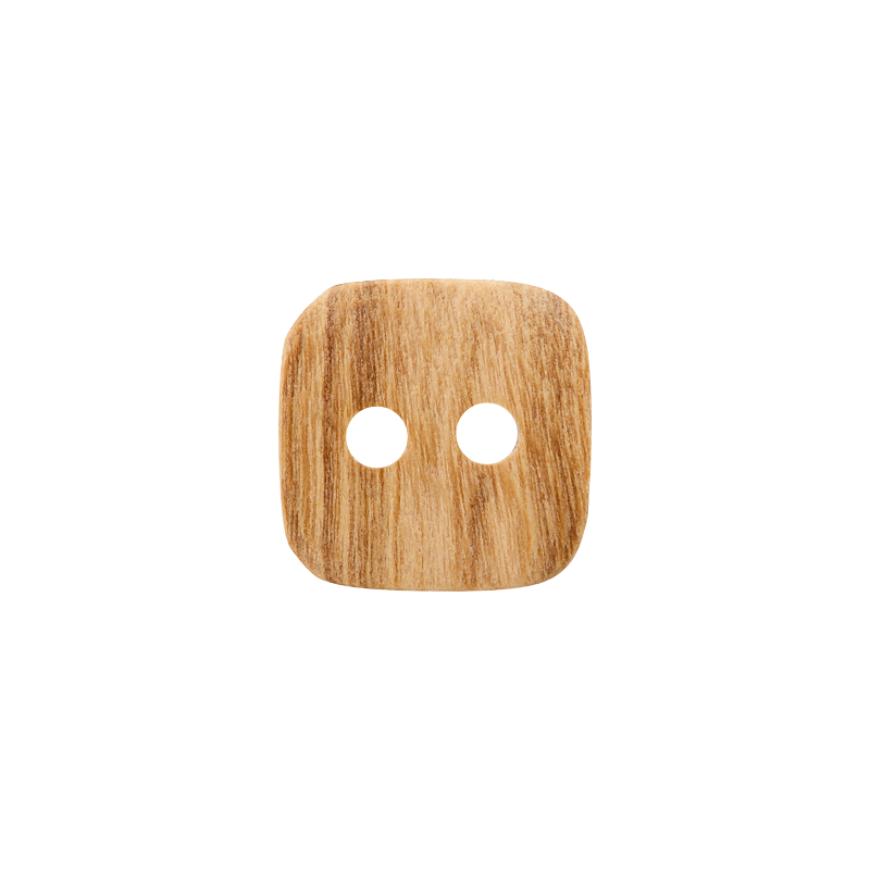 Wood button 2-holes, Square, 10mm,12mm,15mm,20mm beige