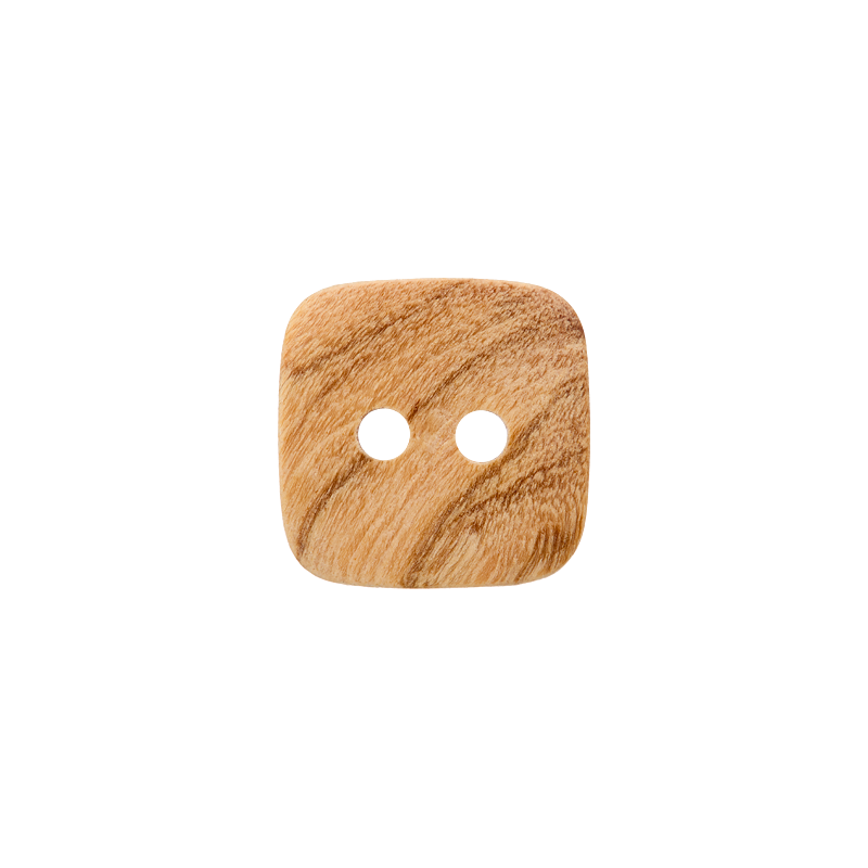 Wood button 2-holes, Square, 10mm,12mm,15mm,20mm beige