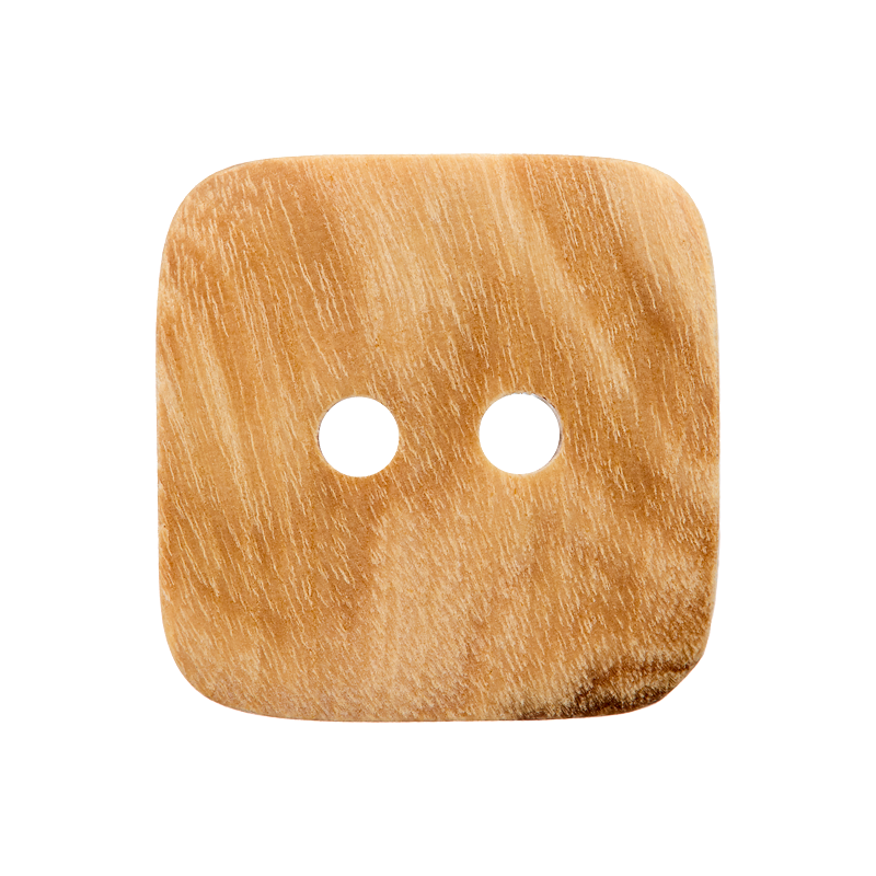 Wood button 2-holes, Square, 10mm,12mm,15mm,20mm beige