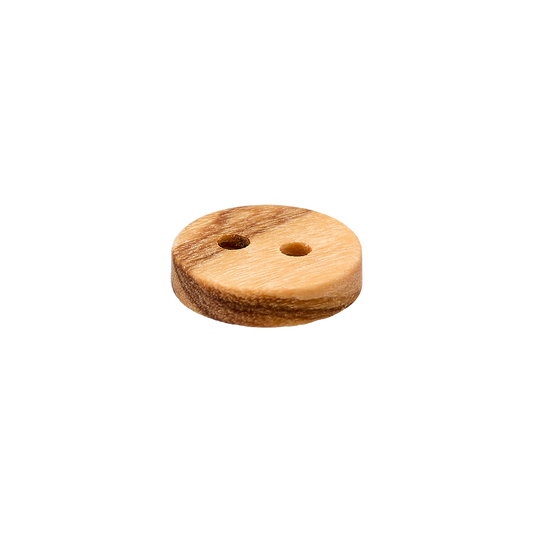 Wood button 2-holes, without border, 9mm,11mm