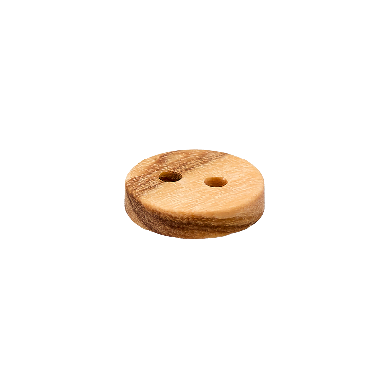 Wood button 2-holes, without border, 9mm,11mm