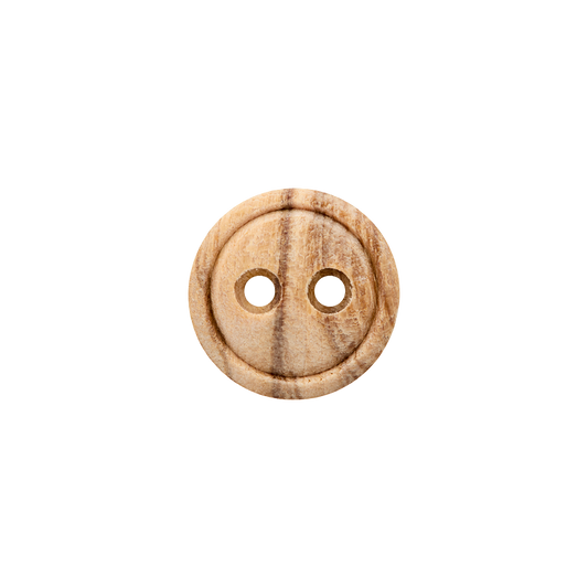 Wood button 2-holes, without border, 9mm,11mm