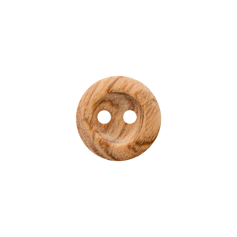 Wood button 2-holes, without border, 9mm,11mm